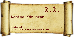 Kosina Kászon névjegykártya